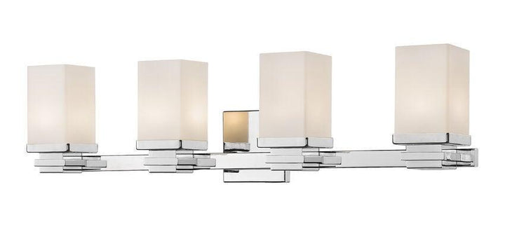 LED Steel with Rectangle Matte Opal Glass Shade Vanity Light - LV LIGHTING