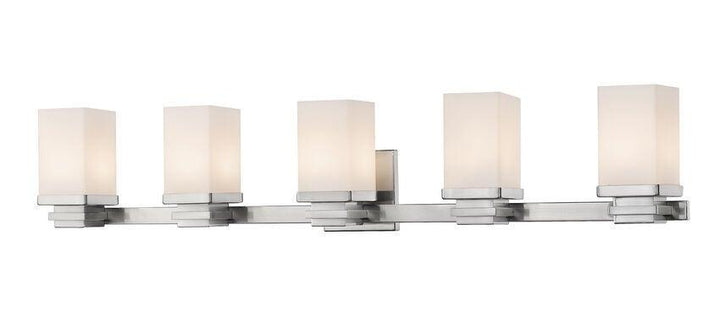 LED Steel with Rectangle Matte Opal Glass Shade Vanity Light - LV LIGHTING