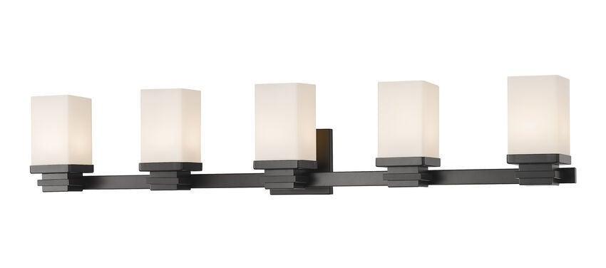 LED Steel with Rectangle Matte Opal Glass Shade Vanity Light - LV LIGHTING