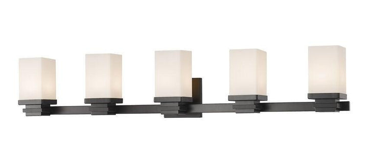 LED Steel with Rectangle Matte Opal Glass Shade Vanity Light - LV LIGHTING
