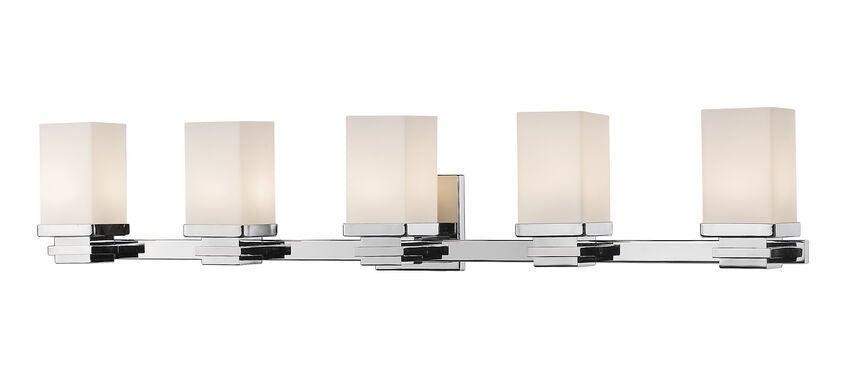 LED Steel with Rectangle Matte Opal Glass Shade Vanity Light - LV LIGHTING