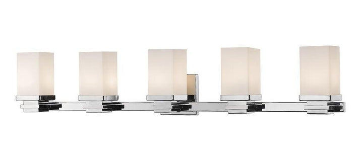 LED Steel with Rectangle Matte Opal Glass Shade Vanity Light - LV LIGHTING