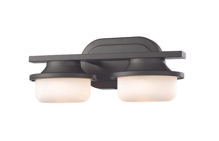 LED Steel with Matte Opal Glass Shade Vintage Industrial Vanity Light - LV LIGHTING