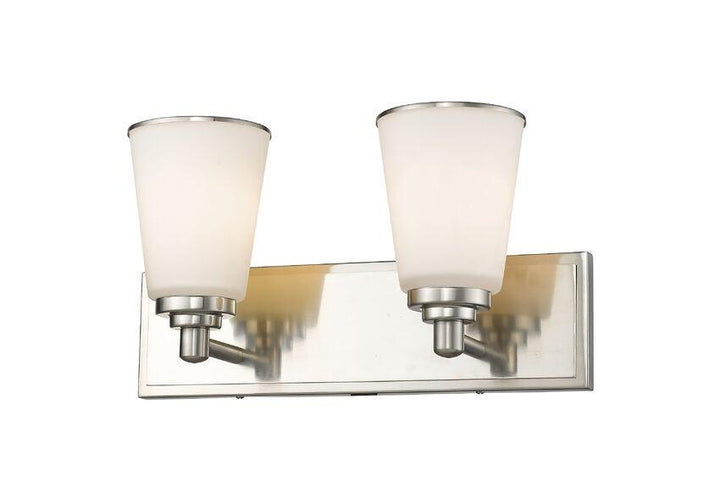 Steel with Matte Opal Glass Shade Vanity Light - LV LIGHTING