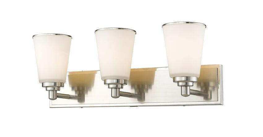Steel with Matte Opal Glass Shade Vanity Light - LV LIGHTING