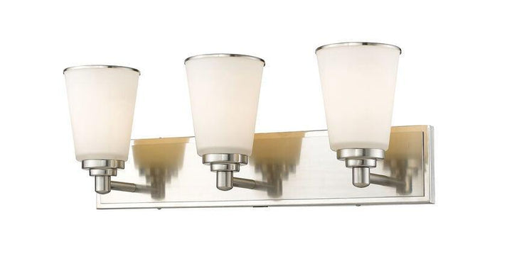 Steel with Matte Opal Glass Shade Vanity Light - LV LIGHTING