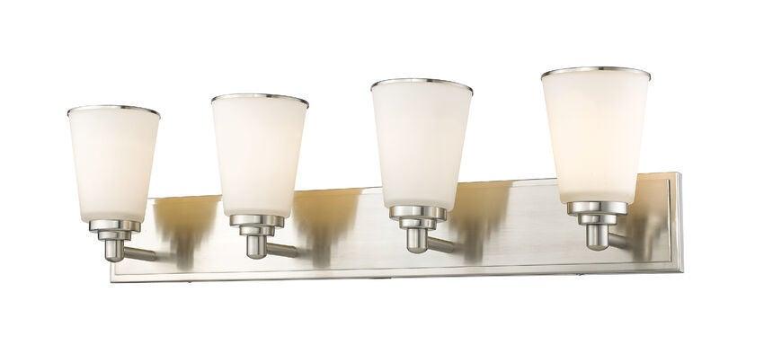 Steel with Matte Opal Glass Shade Vanity Light - LV LIGHTING