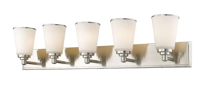 Steel with Matte Opal Glass Shade Vanity Light - LV LIGHTING