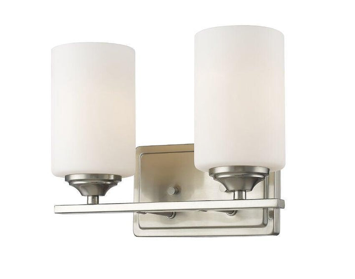 Steel with Cylindrical Matte Opal Glass Shade Vanity Light - LV LIGHTING