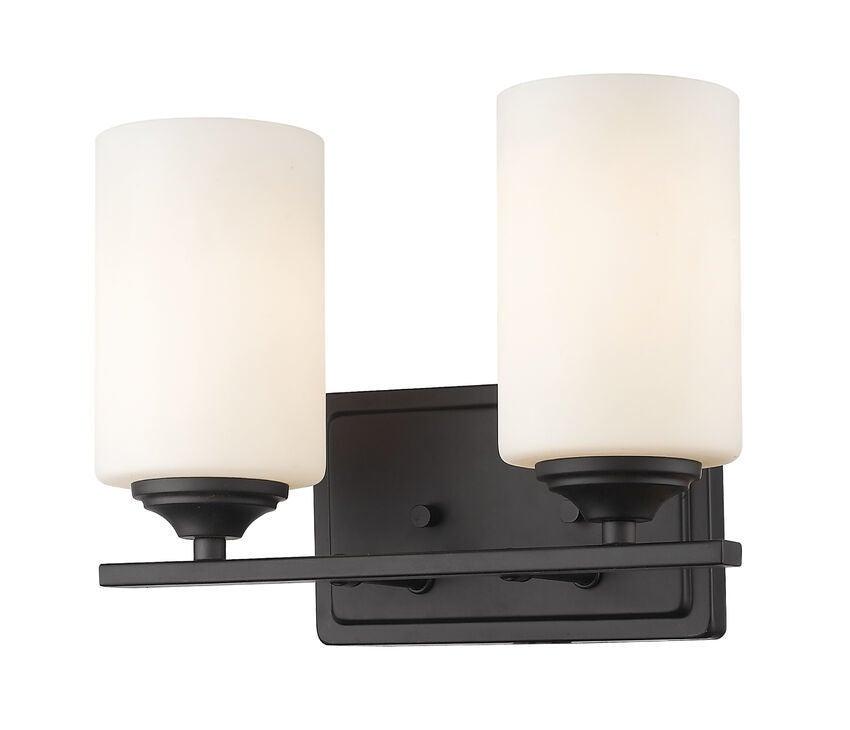 Steel with Cylindrical Matte Opal Glass Shade Vanity Light - LV LIGHTING