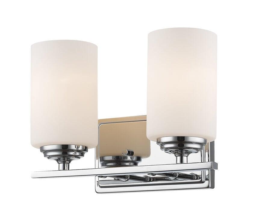Steel with Cylindrical Matte Opal Glass Shade Vanity Light - LV LIGHTING