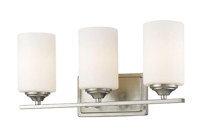 Steel with Cylindrical Matte Opal Glass Shade Vanity Light - LV LIGHTING