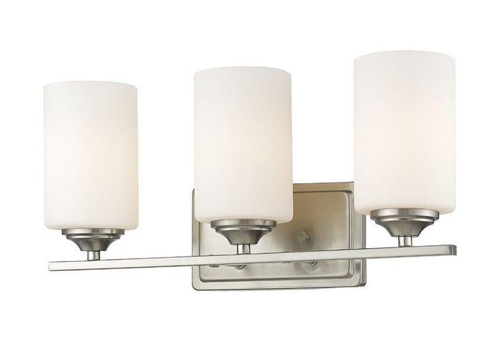 Steel with Cylindrical Matte Opal Glass Shade Vanity Light - LV LIGHTING