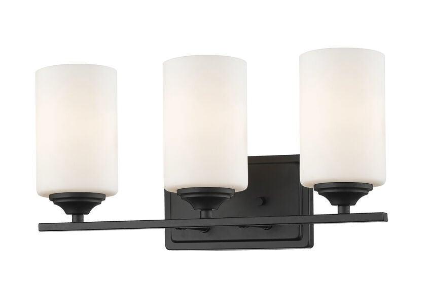 Steel with Cylindrical Matte Opal Glass Shade Vanity Light - LV LIGHTING