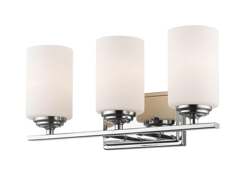 Steel with Cylindrical Matte Opal Glass Shade Vanity Light - LV LIGHTING