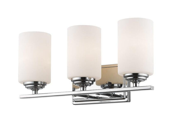 Steel with Cylindrical Matte Opal Glass Shade Vanity Light - LV LIGHTING