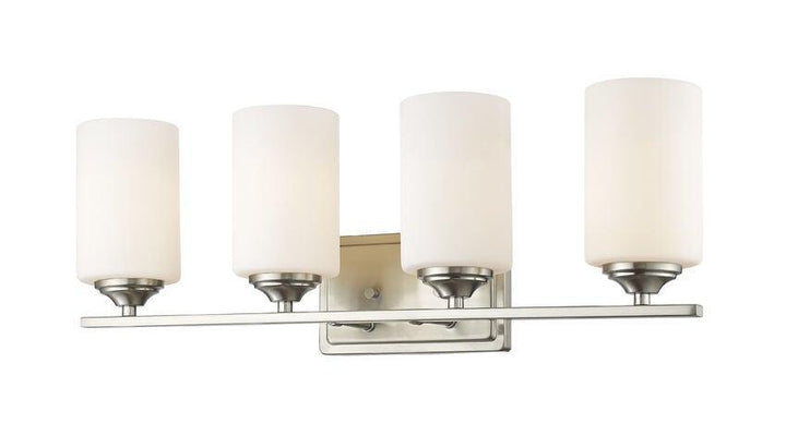 Steel with Cylindrical Matte Opal Glass Shade Vanity Light - LV LIGHTING