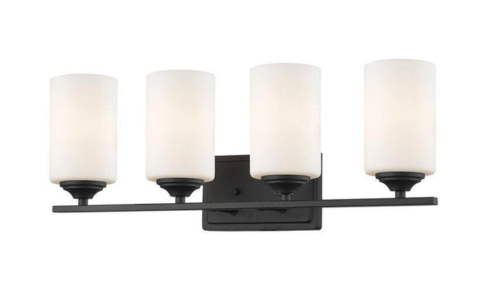 Steel with Cylindrical Matte Opal Glass Shade Vanity Light - LV LIGHTING