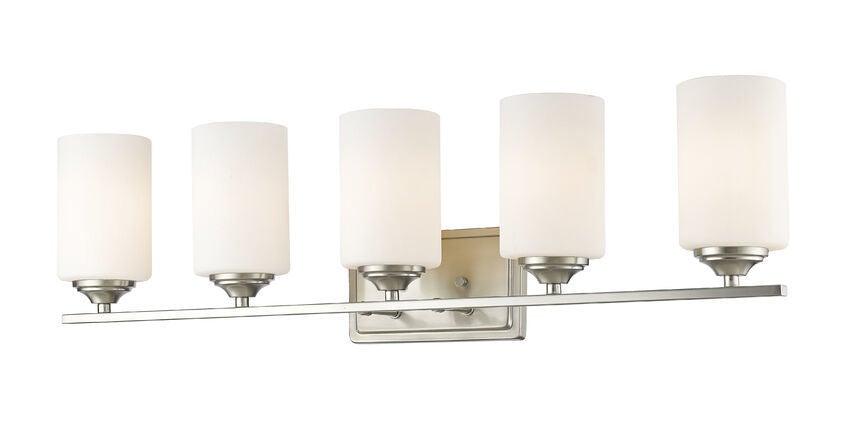 Steel with Cylindrical Matte Opal Glass Shade Vanity Light - LV LIGHTING