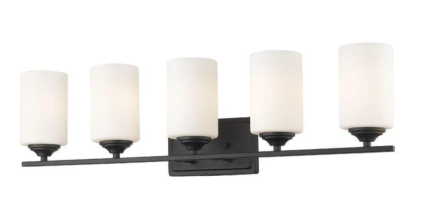Steel with Cylindrical Matte Opal Glass Shade Vanity Light - LV LIGHTING