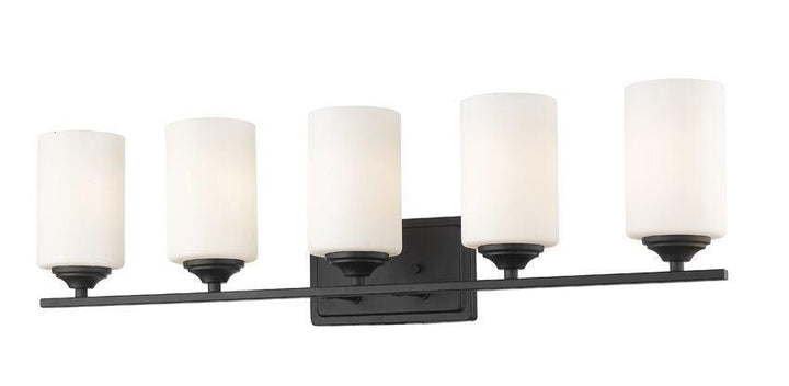 Steel with Cylindrical Matte Opal Glass Shade Vanity Light - LV LIGHTING