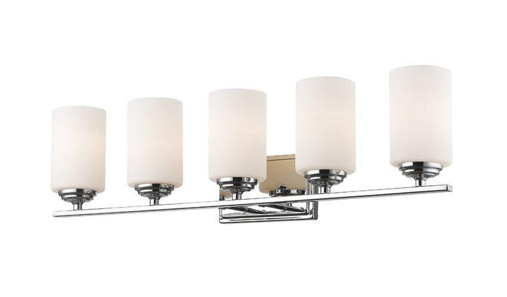 Steel with Cylindrical Matte Opal Glass Shade Vanity Light - LV LIGHTING