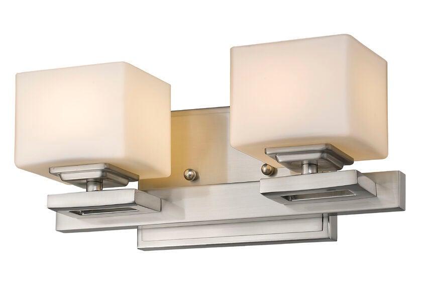 Steel with Box Matte Opal Glass Shade Vanity Light - LV LIGHTING