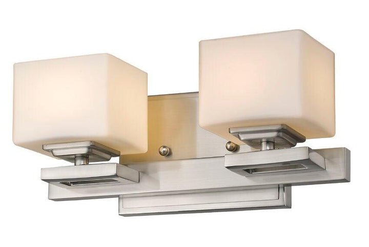 Steel with Box Matte Opal Glass Shade Vanity Light - LV LIGHTING