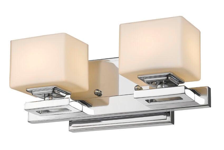 Steel with Box Matte Opal Glass Shade Vanity Light - LV LIGHTING