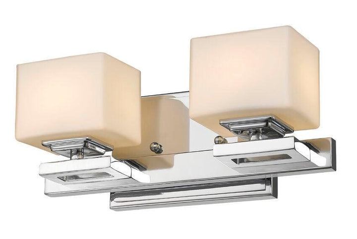 Steel with Box Matte Opal Glass Shade Vanity Light - LV LIGHTING