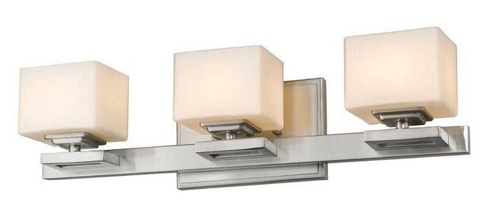 Steel with Box Matte Opal Glass Shade Vanity Light - LV LIGHTING