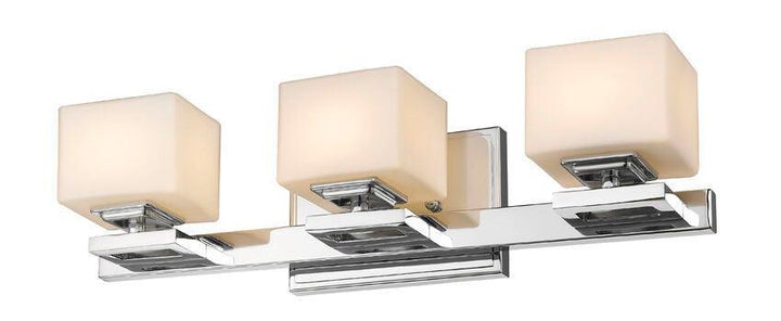 Steel with Box Matte Opal Glass Shade Vanity Light - LV LIGHTING