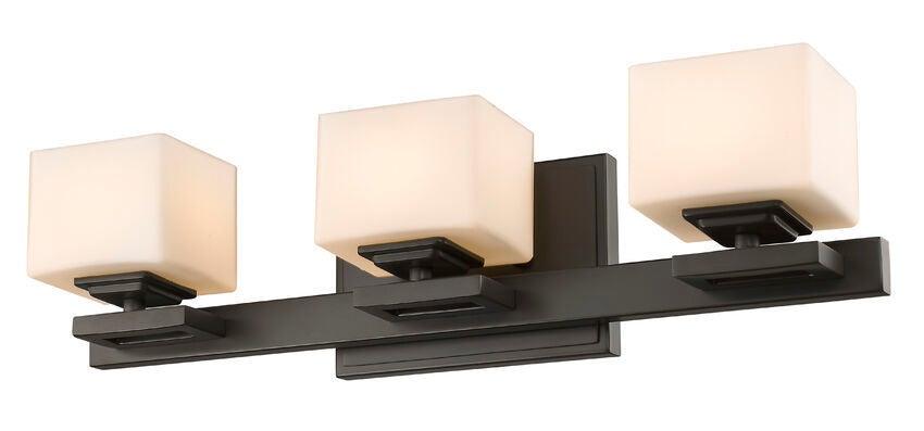 Steel with Box Matte Opal Glass Shade Vanity Light - LV LIGHTING