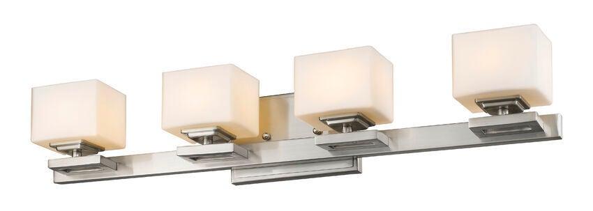 Steel with Box Matte Opal Glass Shade Vanity Light - LV LIGHTING