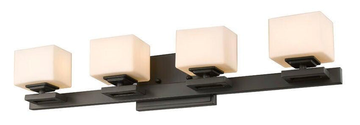 Steel with Box Matte Opal Glass Shade Vanity Light - LV LIGHTING
