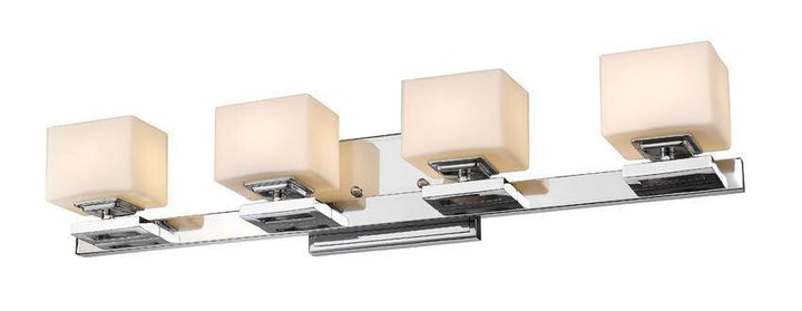Steel with Box Matte Opal Glass Shade Vanity Light - LV LIGHTING