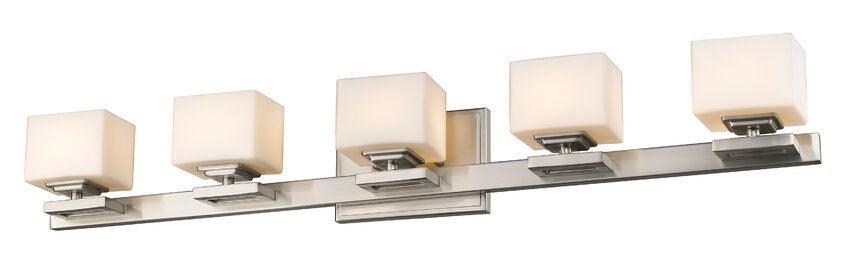 Steel with Box Matte Opal Glass Shade Vanity Light - LV LIGHTING