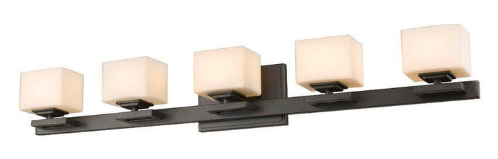 Steel with Box Matte Opal Glass Shade Vanity Light - LV LIGHTING