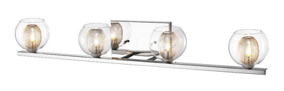 Chrome with Clear Glass and Mesh Shade Vanity Light - LV LIGHTING