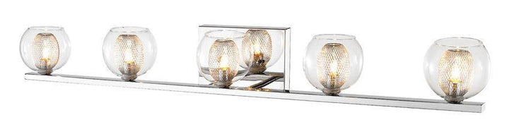 Chrome with Clear Glass and Mesh Shade Vanity Light - LV LIGHTING