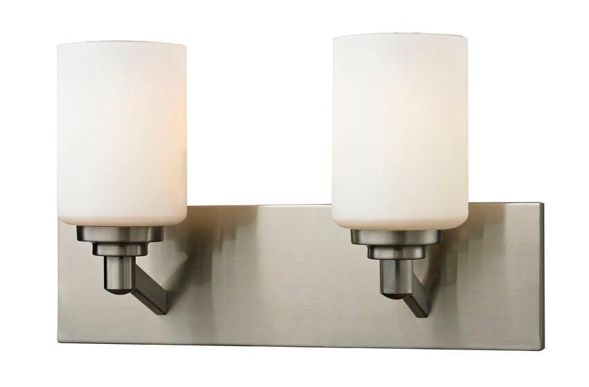 Steel with Cylindrical Matte Opal Glass Shade Vanity Light - LV LIGHTING