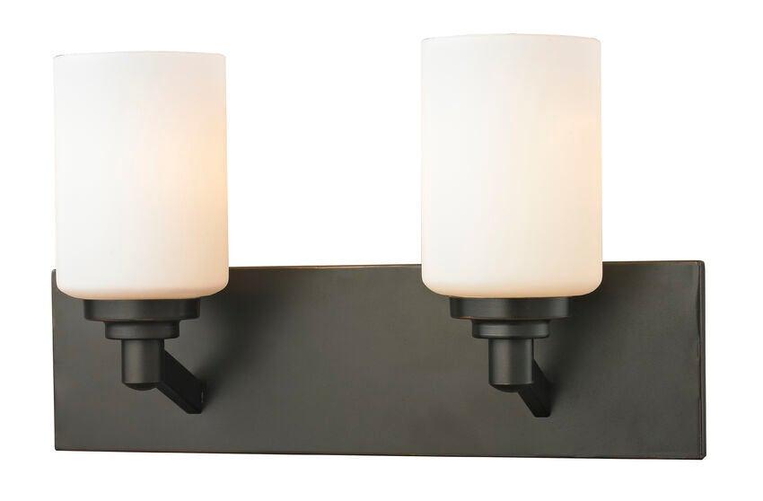 Steel with Cylindrical Matte Opal Glass Shade Vanity Light - LV LIGHTING