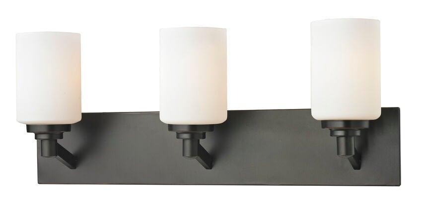 Steel with Cylindrical Matte Opal Glass Shade Vanity Light - LV LIGHTING