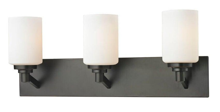 Steel with Cylindrical Matte Opal Glass Shade Vanity Light - LV LIGHTING