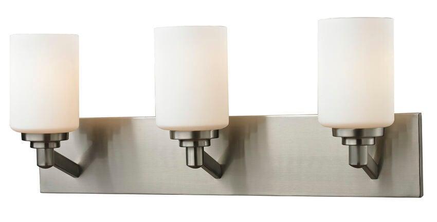 Steel with Cylindrical Matte Opal Glass Shade Vanity Light - LV LIGHTING