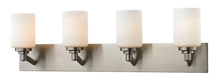 Steel with Cylindrical Matte Opal Glass Shade Vanity Light - LV LIGHTING