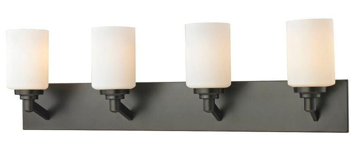 Steel with Cylindrical Matte Opal Glass Shade Vanity Light - LV LIGHTING