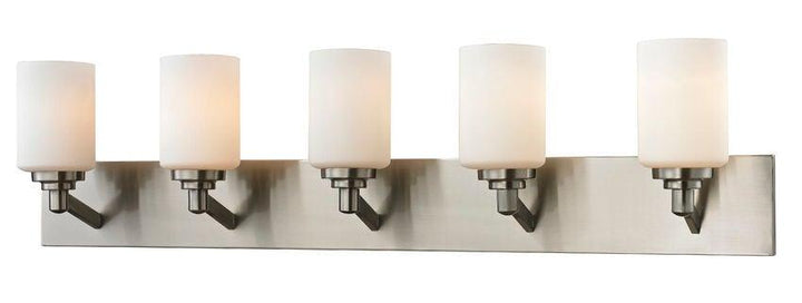 Steel with Cylindrical Matte Opal Glass Shade Vanity Light - LV LIGHTING