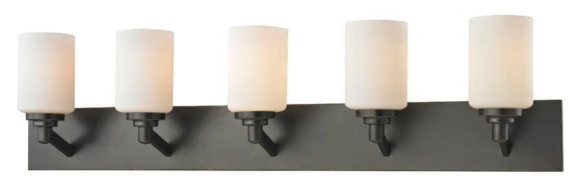 Steel with Cylindrical Matte Opal Glass Shade Vanity Light - LV LIGHTING