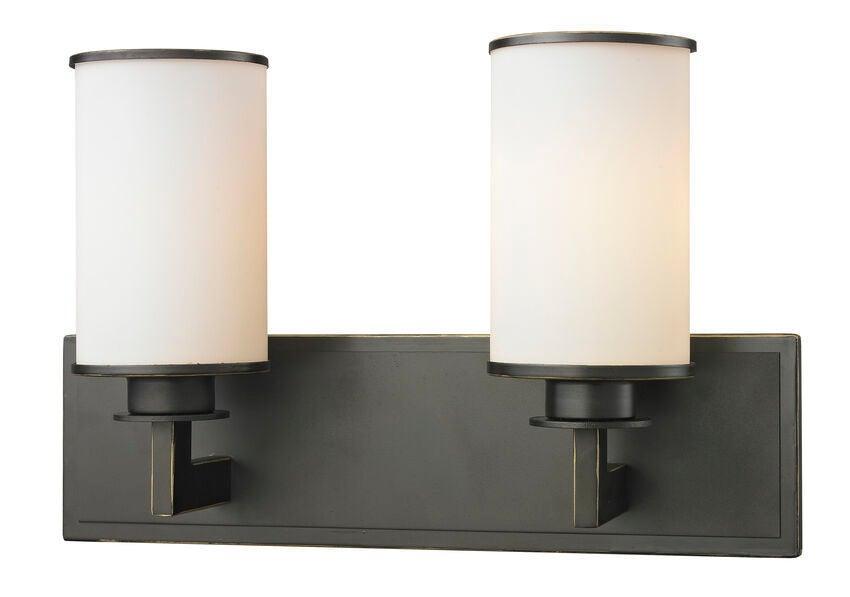Steel with Cylindrical Matte Opal Glass Shade Vanity Light - LV LIGHTING